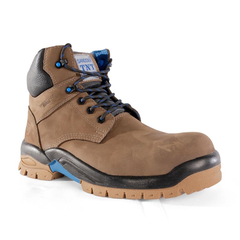 SANDDER TNT - Zapatos de Seguridad Punta de Acero Unisex Leonidas Hidrofugados Marrón T42