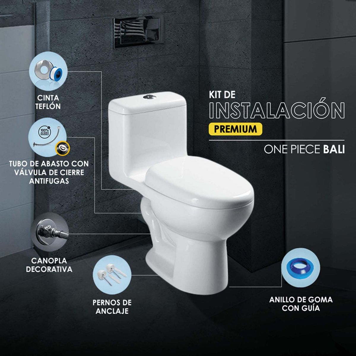 VAINSA - Kit de instalación premium de Inodoro Vainsa