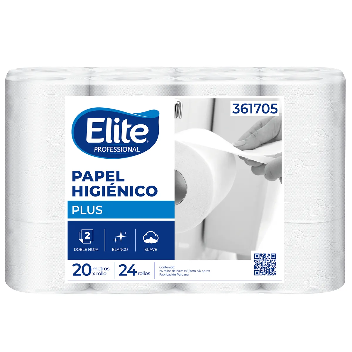 ELITE PROFESSIONAL - Papel Higiénico Doble Hoja Elite X24 Rollos 20M