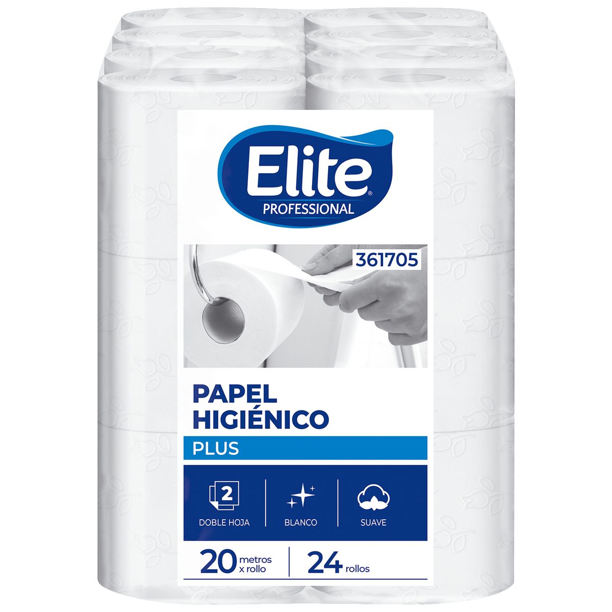 ELITE PROFESSIONAL - Papel Higiénico Doble Hoja Elite X24 Rollos 20M