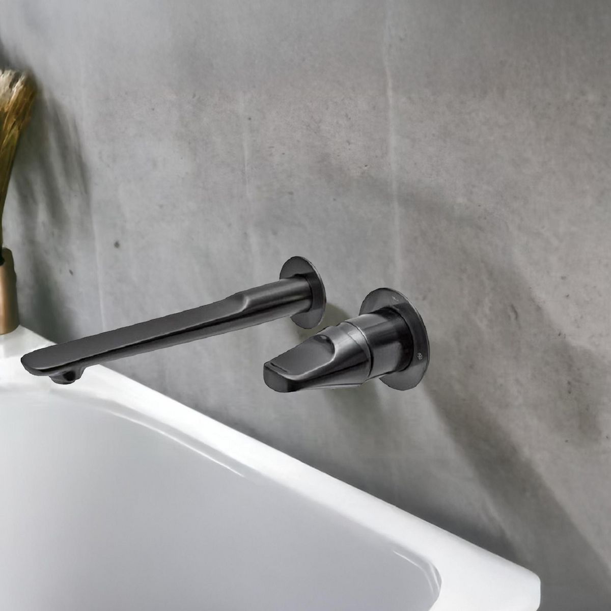 TEKA - Grifo de Lavabo Empotrada en Pared Sense L Negro