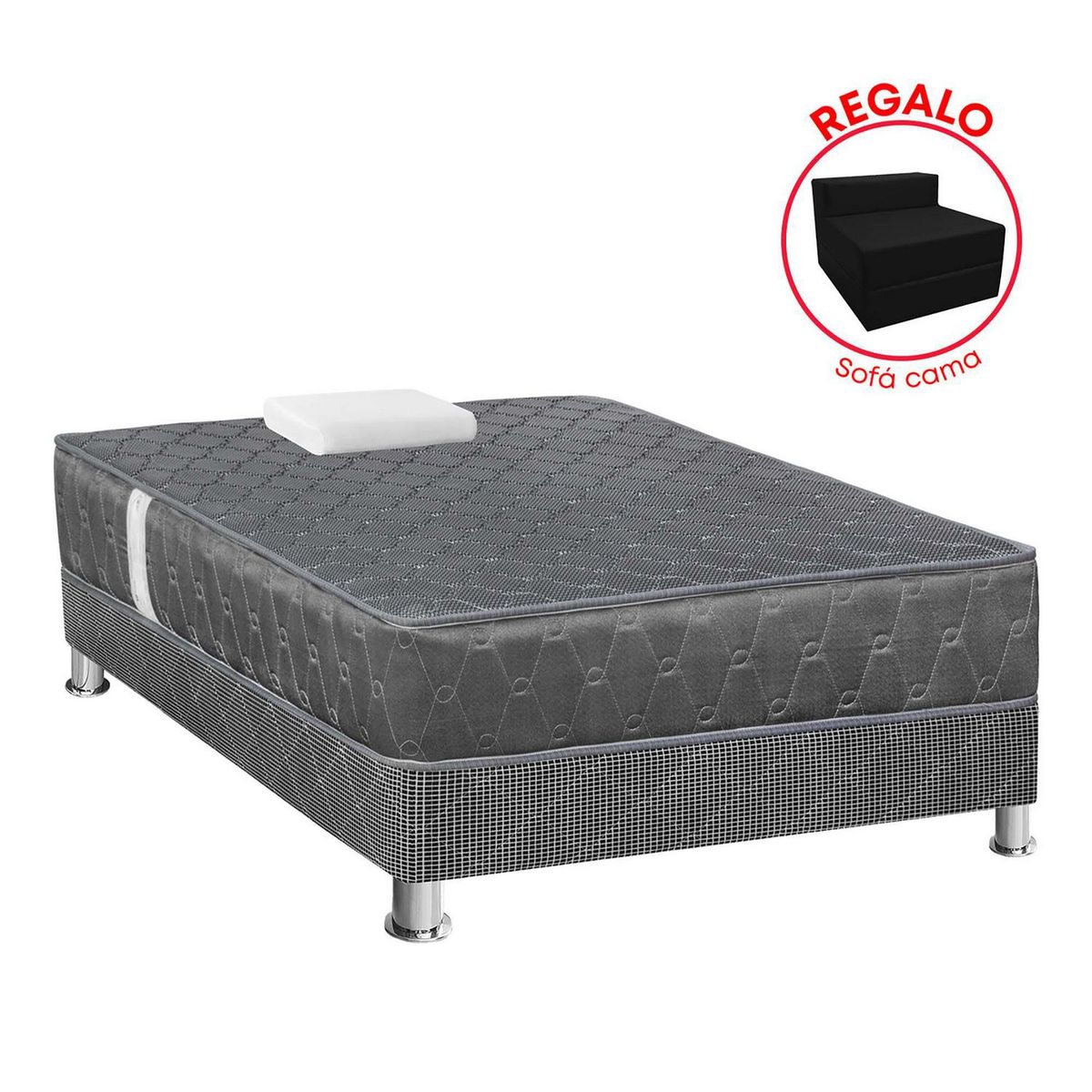 FORLI - Cama Americana Acqua 1.5 Plazas + Sofá Cama