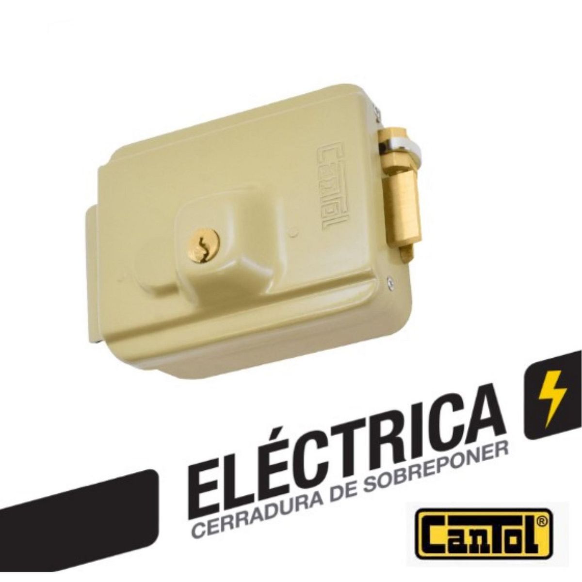 CANTOL - Cerradura Eléctrica sin Botón crema Cantol