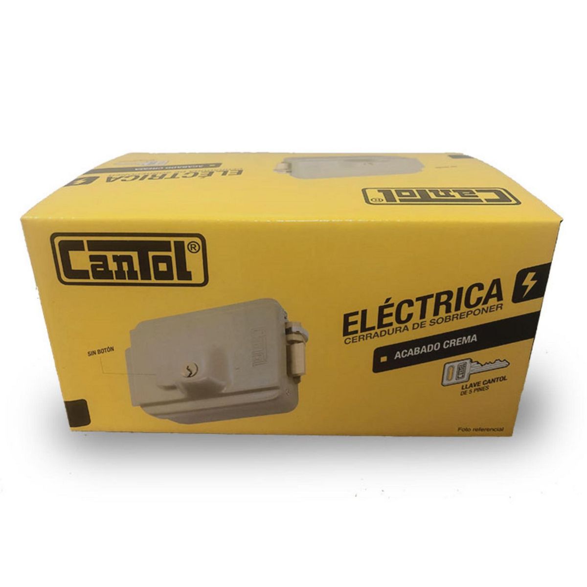 CANTOL - Cerradura Eléctrica sin Botón crema Cantol