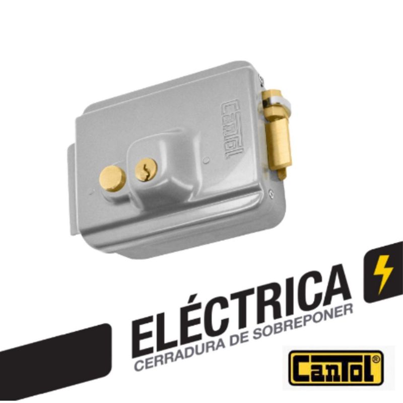 CANTOL - Cerradura Eléctrica con Botón Plateado Cantol