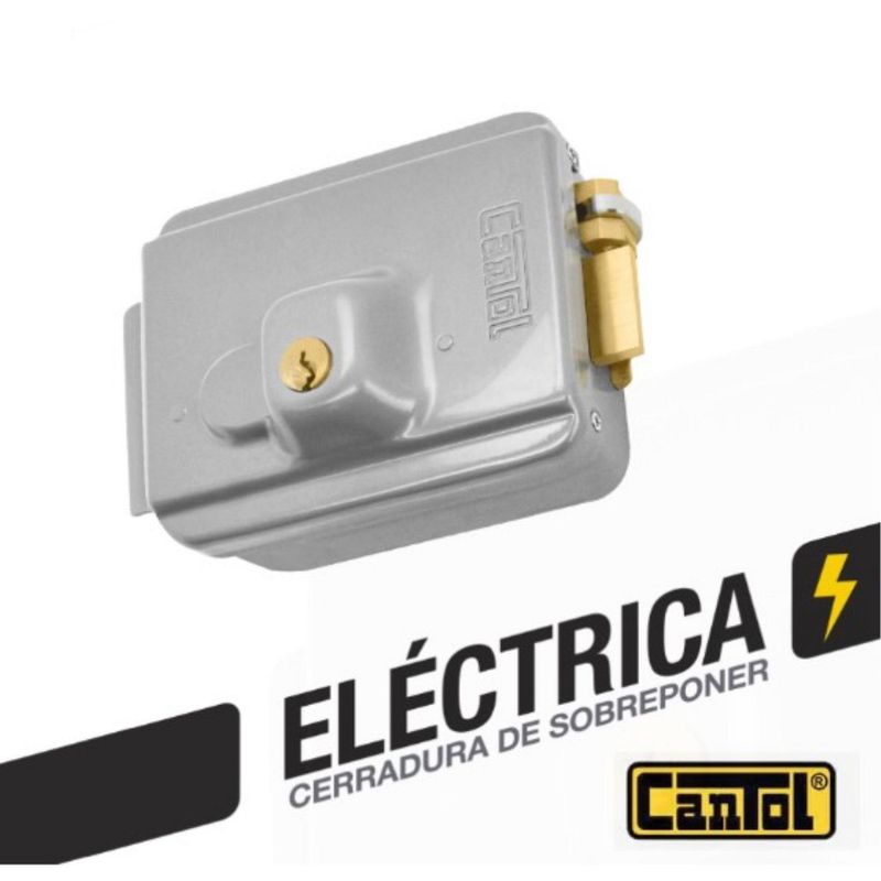 CANTOL - Cerradura Eléctrica sin Botón Plateado Cantol