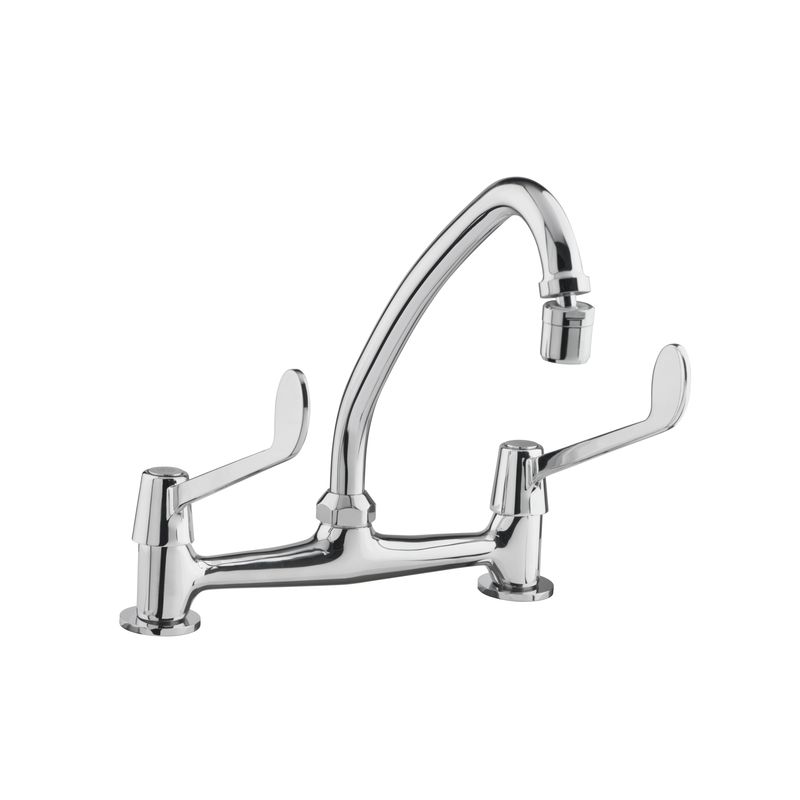 TREBOL - Llave de Lavatorio Mezcladora Clínica para Lavadero al Mueble