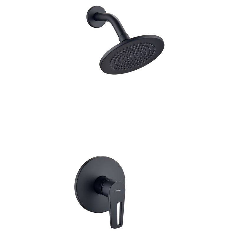 TREBOL - Ducha Mezcladora Monomando Negro Mate Tempra