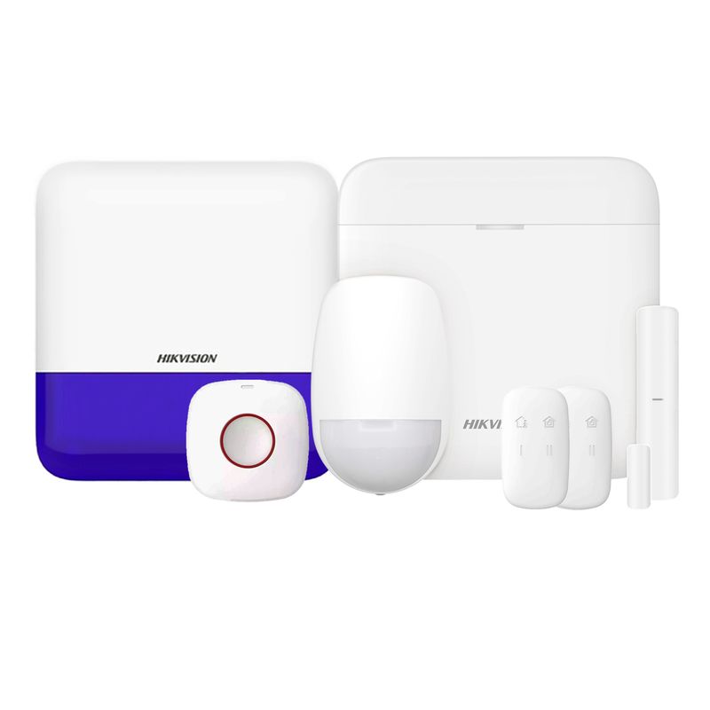 HIKVISION - Kit Alarma Inalámbrica Hikvision DS-PWA48-KIT-WB Hasta 48 Zonas Alarma