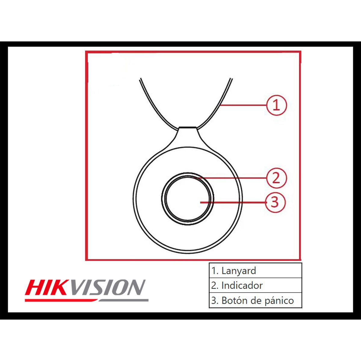 HIKVISION - Botón De Emergencia Portátil Hikvision Inalámbrico DS-PDEBP1-EG2-WB