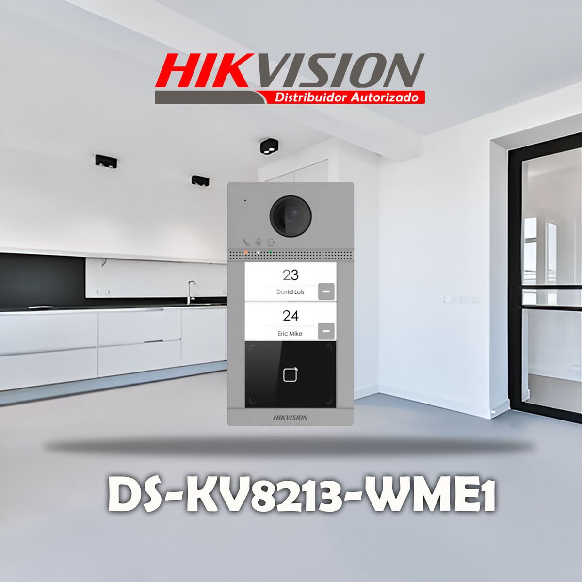 HIKVISION - Kit Videoportero IP Módulo Lector 2 Departamentos Hikvision 1080P App
