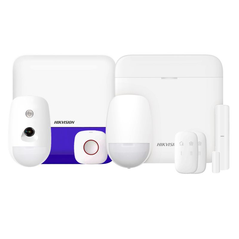 HIKVISION - Kit Alarma Inalambrica DS-PWA48-KIT-WB Hasta 48 Zona Alarma PIR Camara
