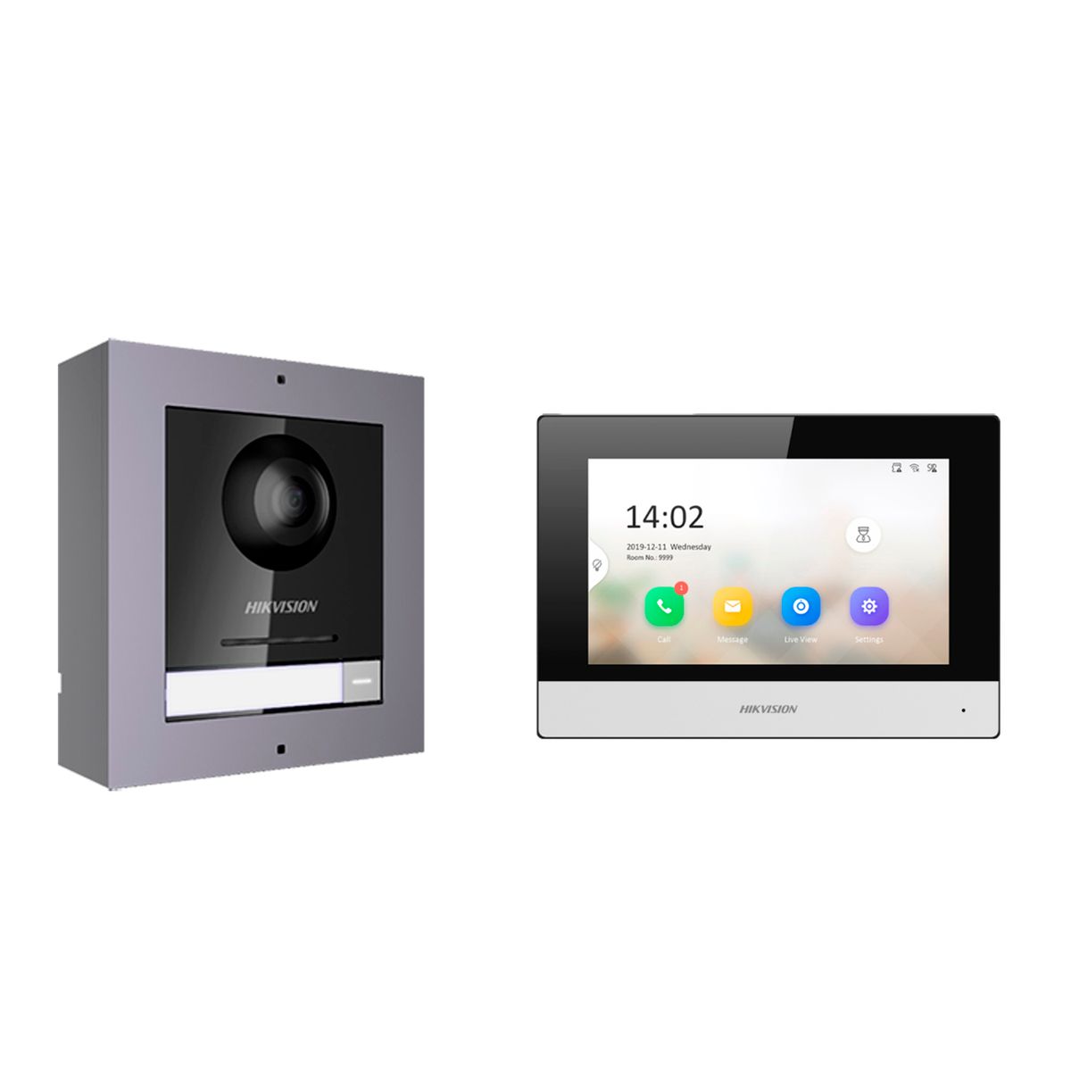 HIKVISION - Kit Videoportero IP Full HD Hikvision Llamada App Celular DS-KIS602