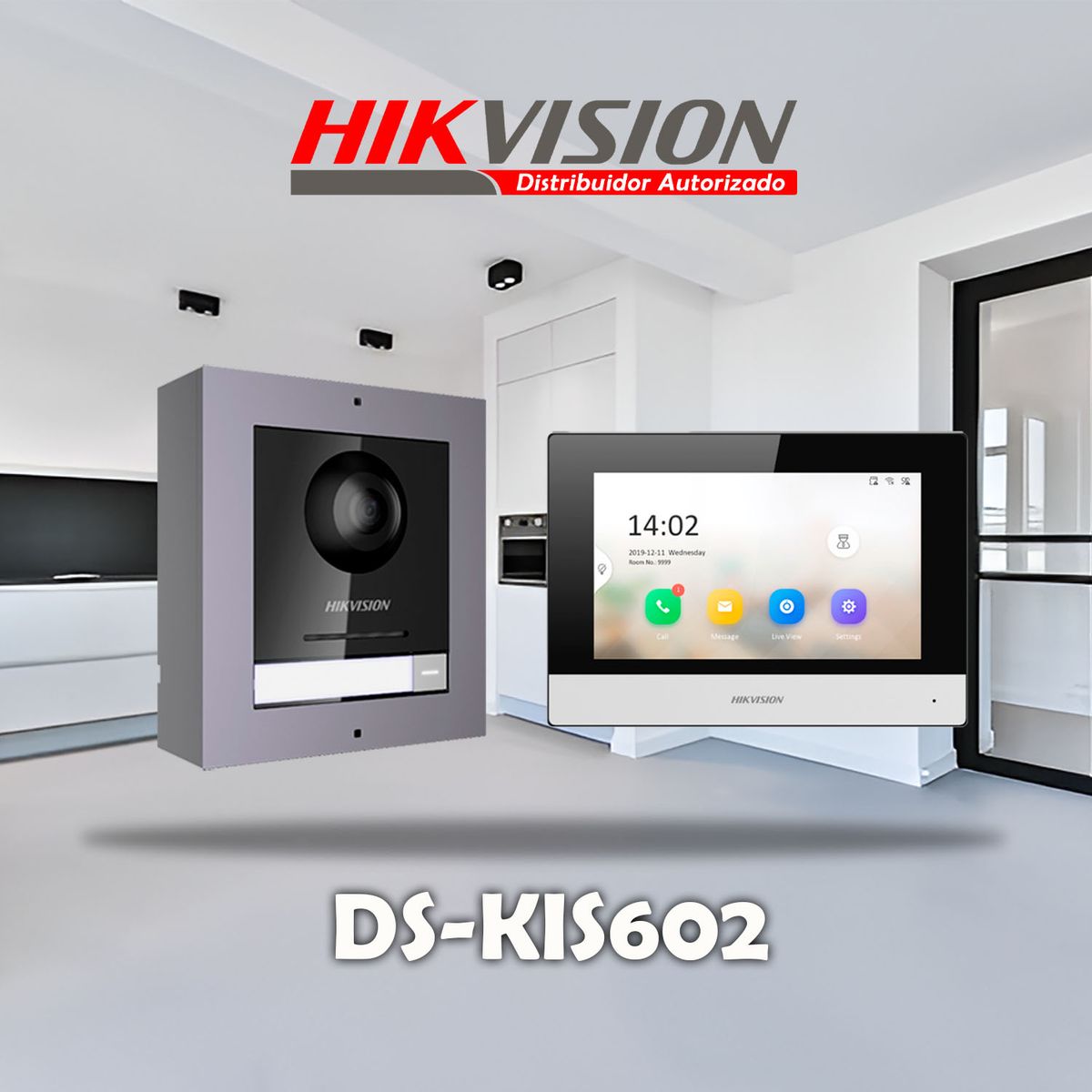 HIKVISION - Kit Videoportero IP Full HD Hikvision Llamada App Celular DS-KIS602