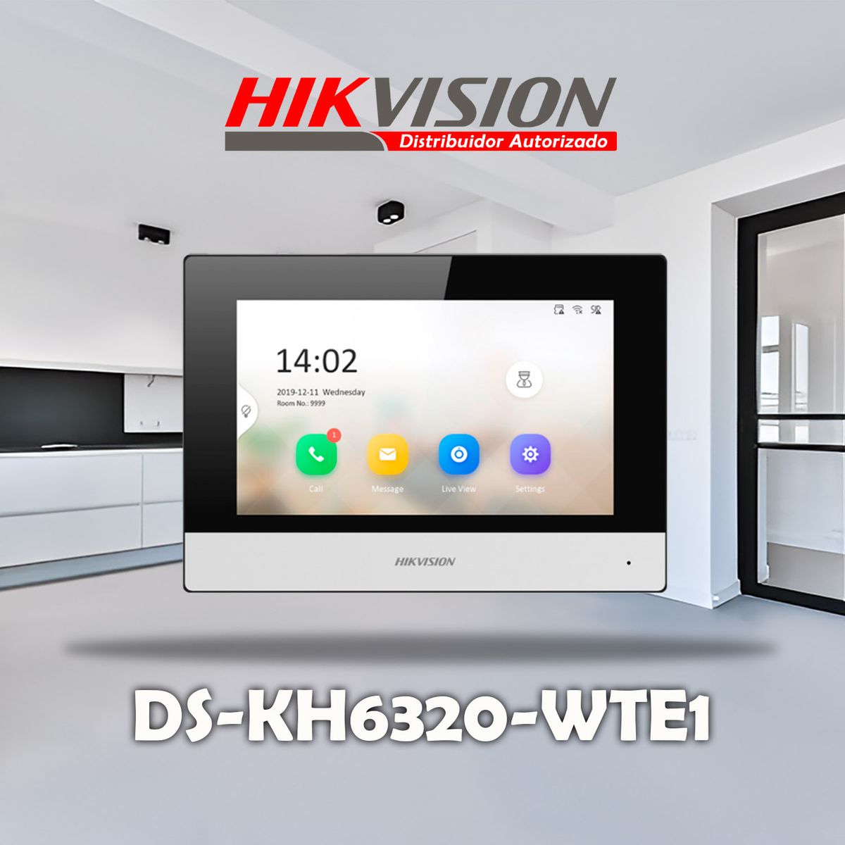 HIKVISION - Hikvision Monitor para Videoportero 7 Pulgadas IP Wi-Fi DS-KH6320-WTE1