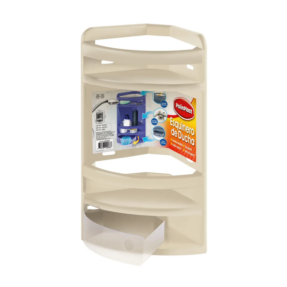 POLINPLAST - Organizador Esquinero de Ducha