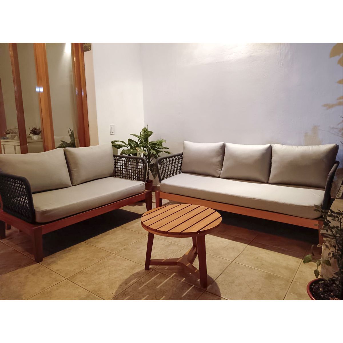  - Juego de Terraza California 5 Personas Plomo Azulado