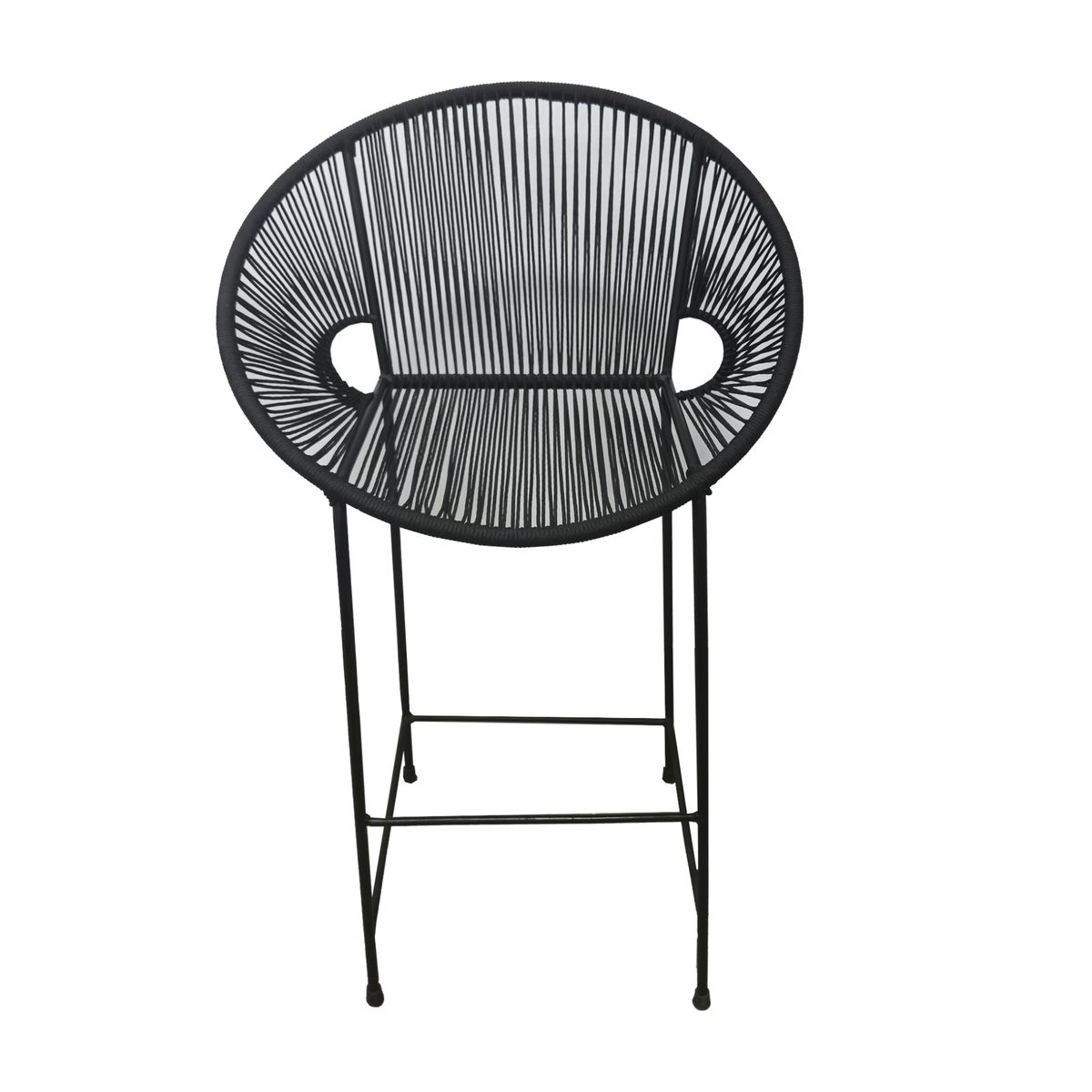  - Silla de Terraza de Fierro Beige/Negro