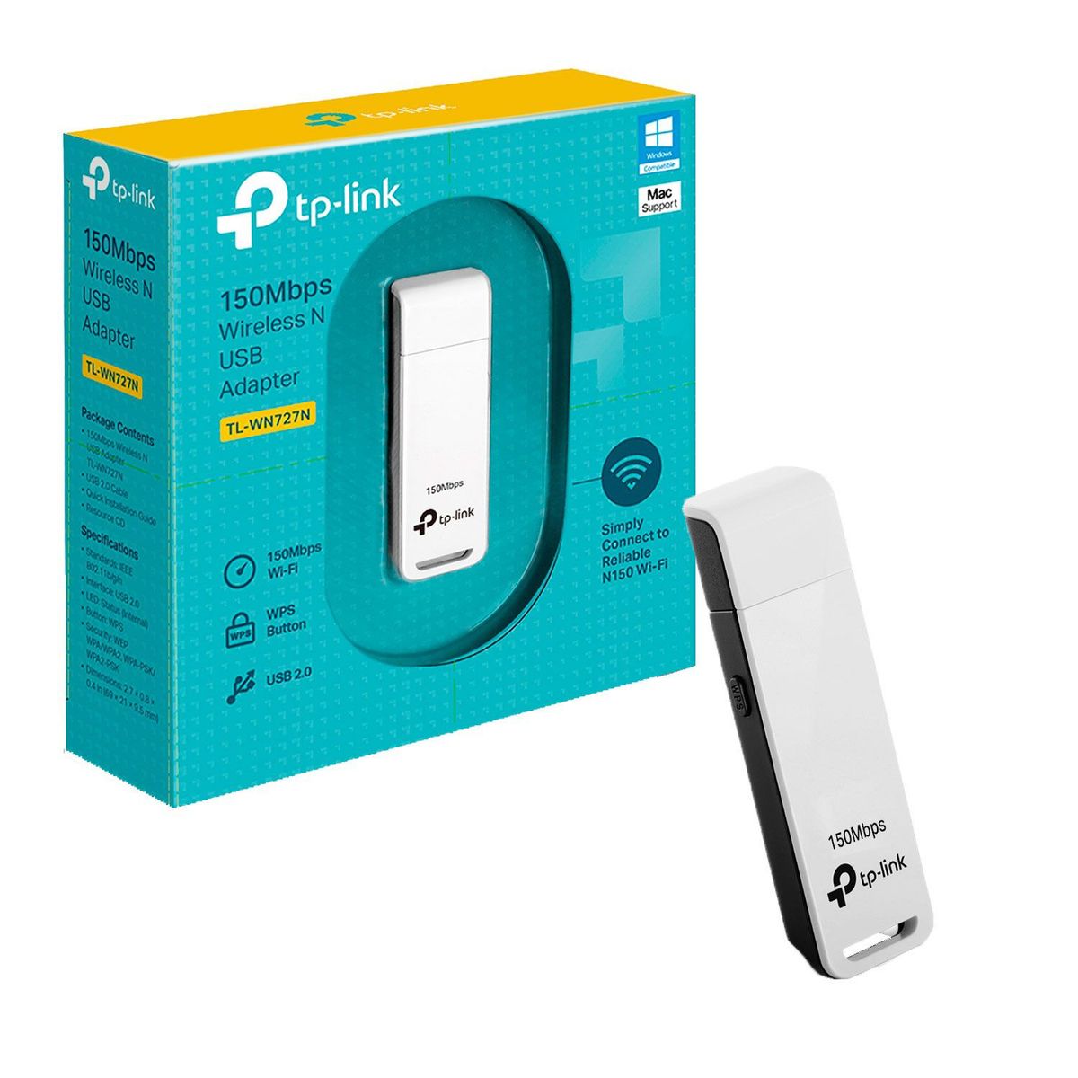 TP LINK - TP-Link Adaptador Usb TL-WN727N Inalámbrico 2,4 GHz 150Mbps