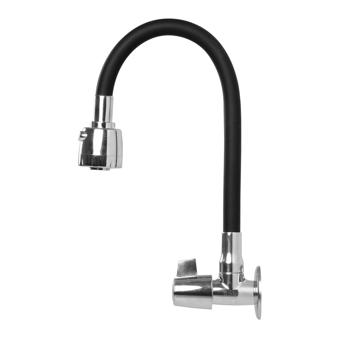ITALGRIF - Llave Lavadero Pared Cabo Blanco Pico Flexible Negro