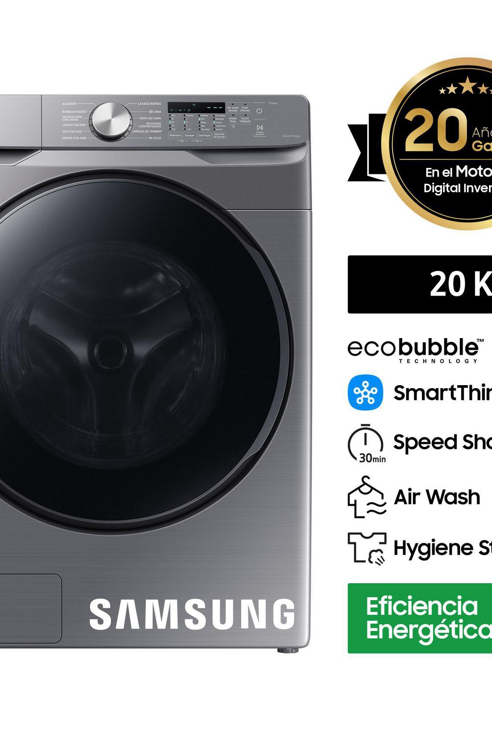 SAMSUNG - Lavaseca Samsung 20Kg/12Kg EcoBubble WD20T6000GP/PE