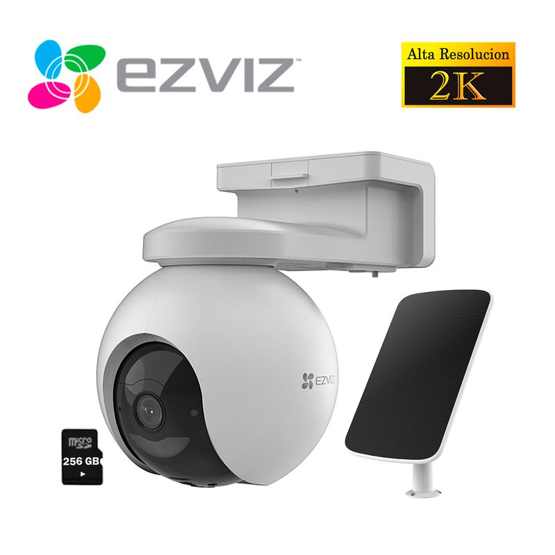 EZVIZ - Cámara de Seguridad Ezviz EB8 4G 2K GPS Exterior + Panel Solar SD 256GB