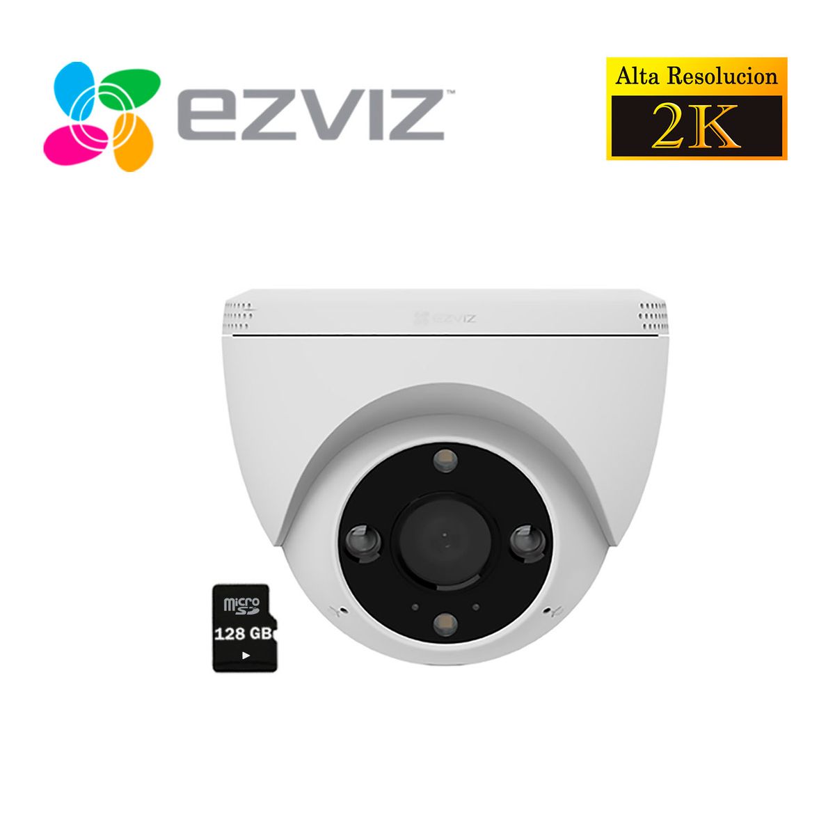EZVIZ - Cámara de Seguridad Ezviz H4 2K Domo Visión Nocturna Color Exterior SD 128GB