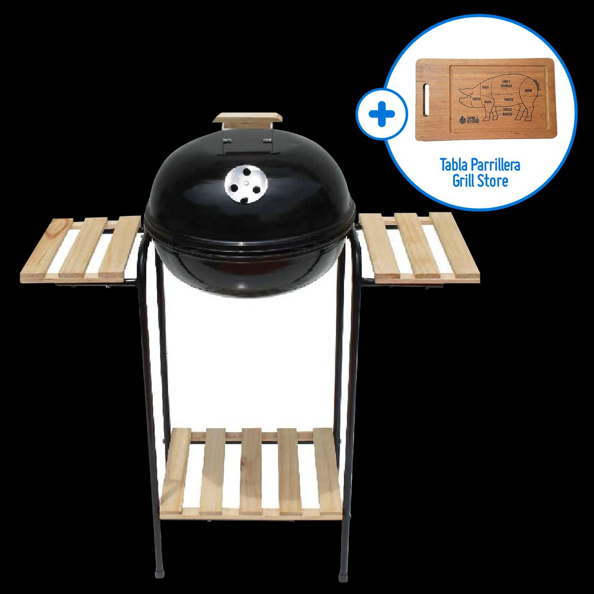 MR GRILL - Parrilla Grill con Bandejas de Madera + Tabla