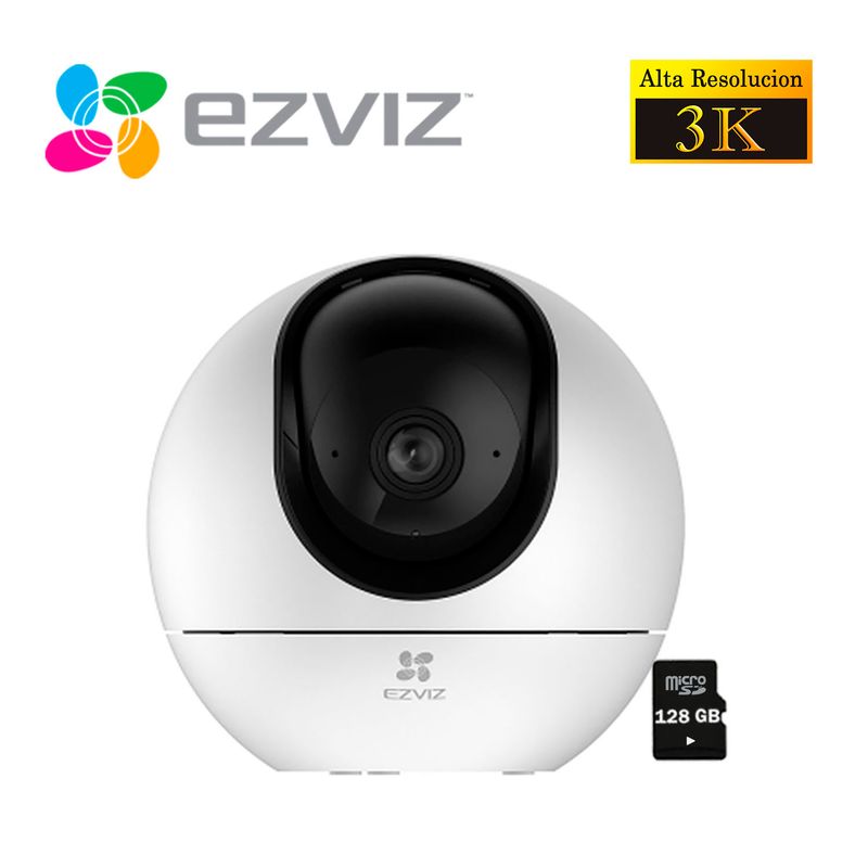 EZVIZ - Cámara Seguridad Ezviz Wi-Fi Interior H6 3K Starlight 360 SD 128Gb