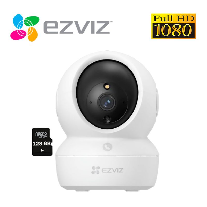 EZVIZ - Cámara Wifi Ezviz H6C PRO Full Hd Gira 360 Boton Llamada + Micro SD 128Gb