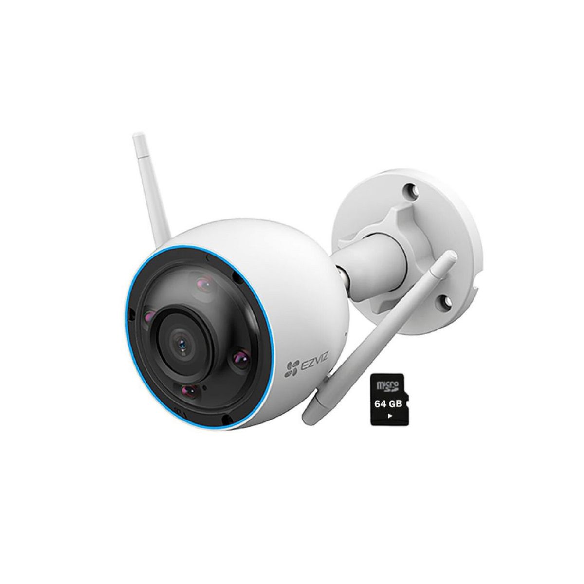 EZVIZ - Cámara Seguridad Ezviz H3 3K 5MP Wi-Fi Inalámbrica Exterior + SD 64GB