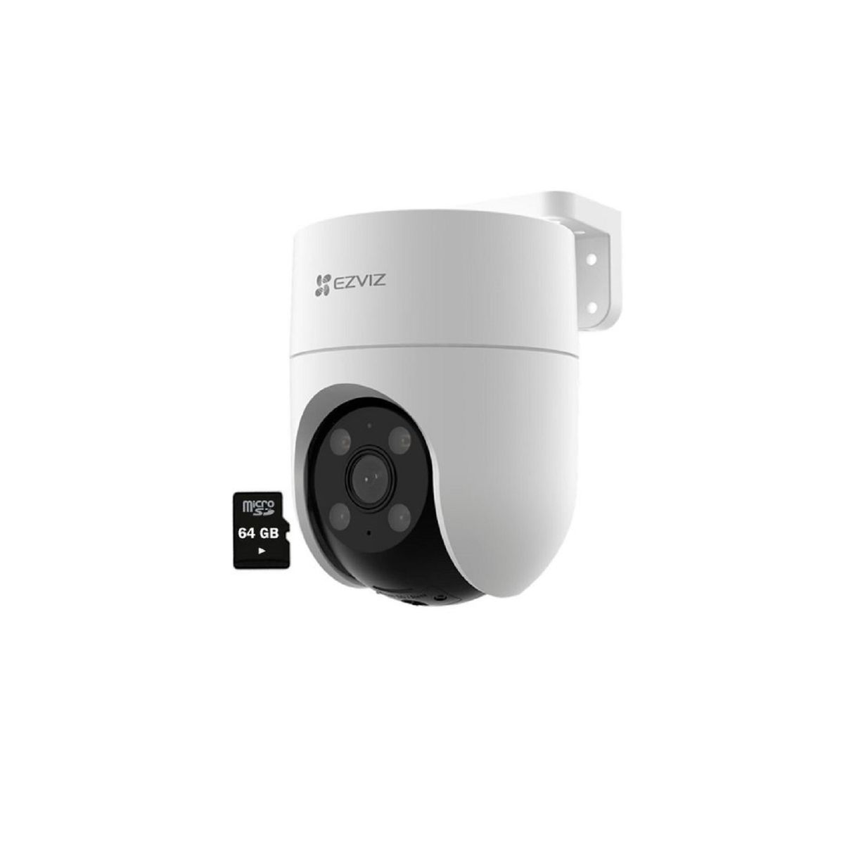 EZVIZ - Cámara de Seguridad Ezviz Wi-Fi 4MP 2K 360 H8C Smart + Micro SD 64GB
