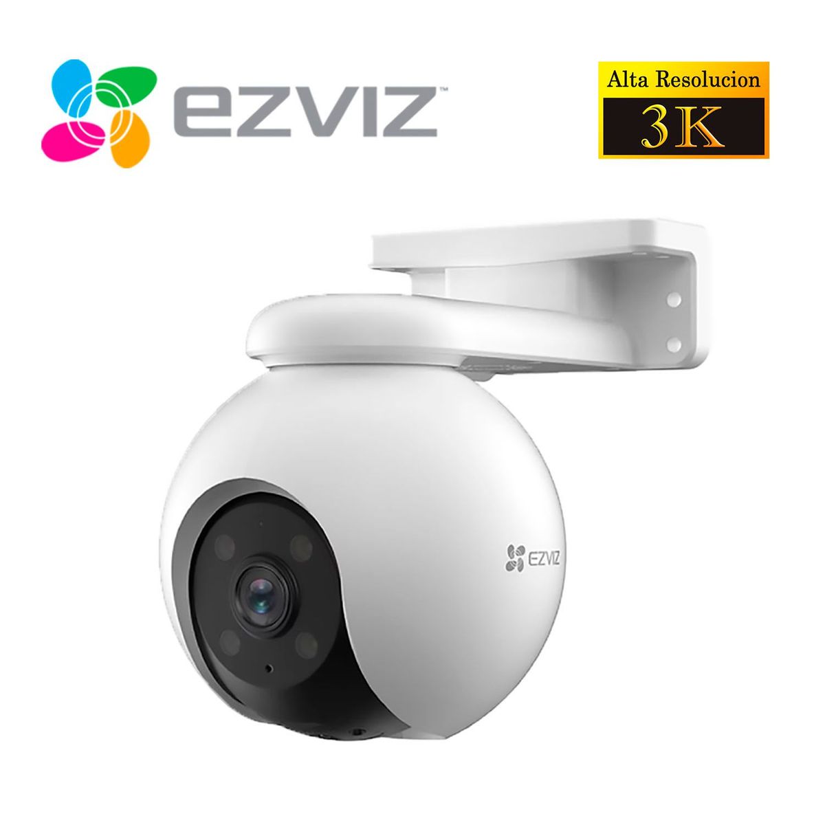 EZVIZ - Cámara de Seguridad Ezviz Wi-Fi H8 PRO 3K Giratoria 360 Inteligente