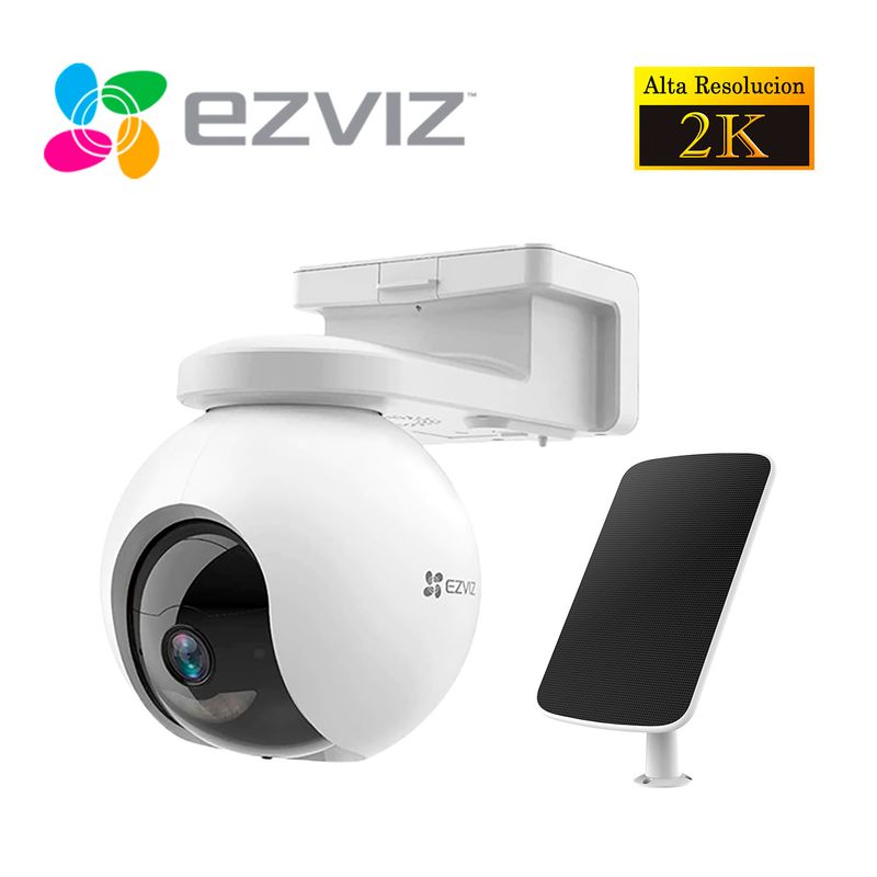 EZVIZ - Cámara de Seguridad Ezviz Wi-Fi Inalámbrico CB8 2K 3MP Panel Solar