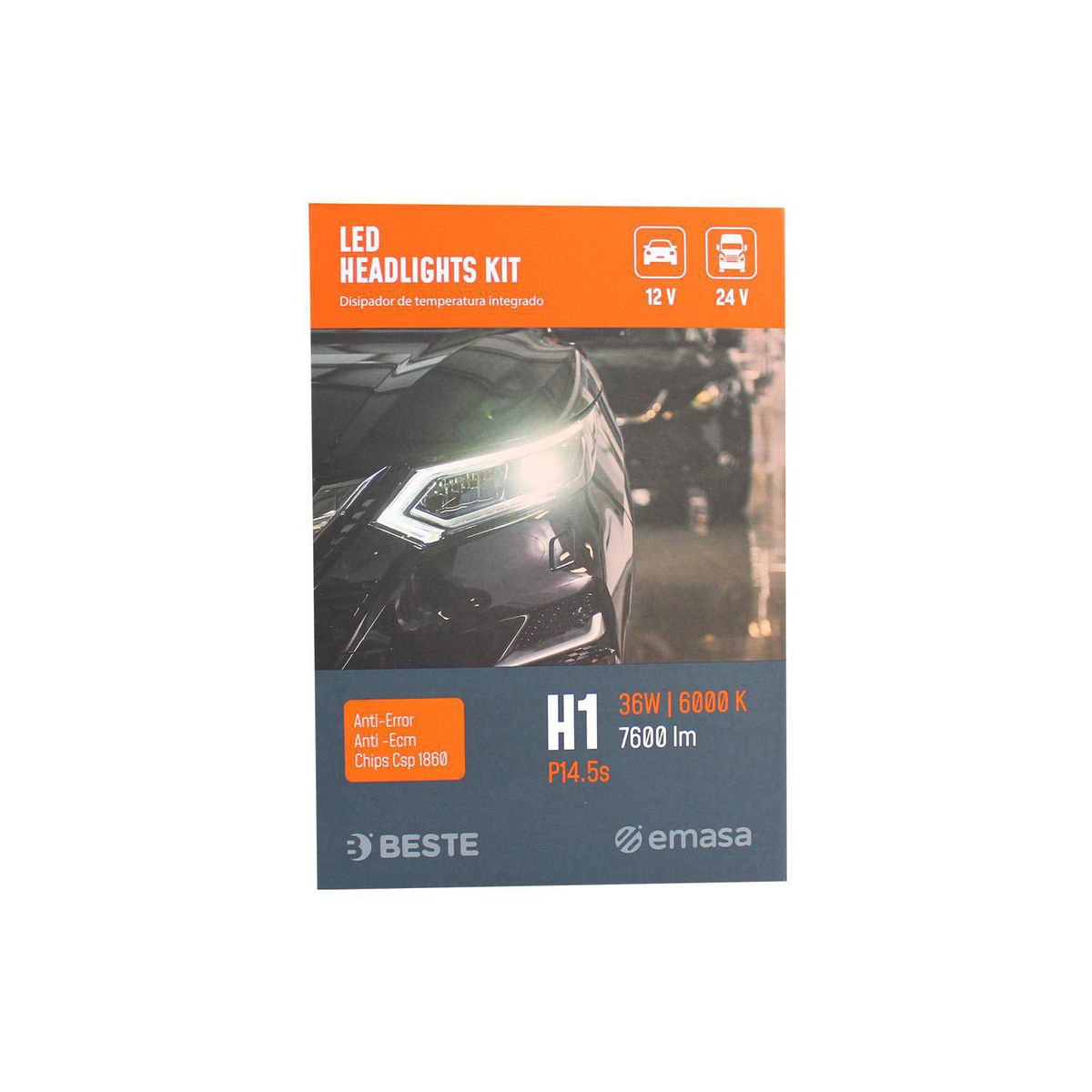 BESTE - Kit Led H1 Beste x 2und 36W 6000K P14.5S 7600LM 12-24V