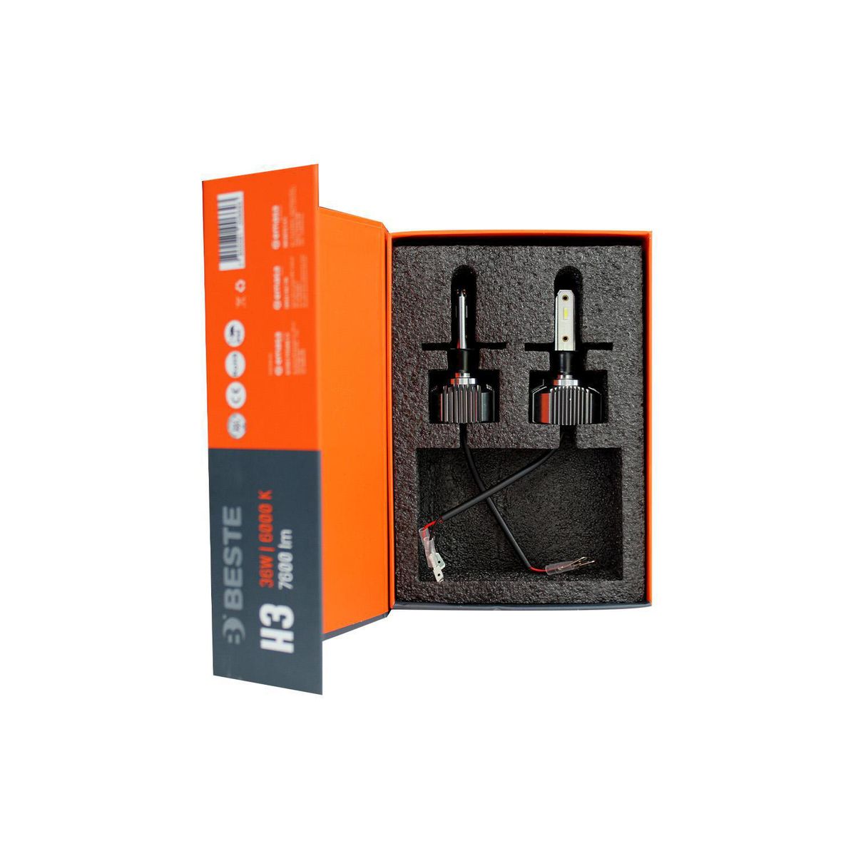 BESTE - Kit Led H3 Beste x 2und 36W 6000K PK22S 7600LM 12-24V