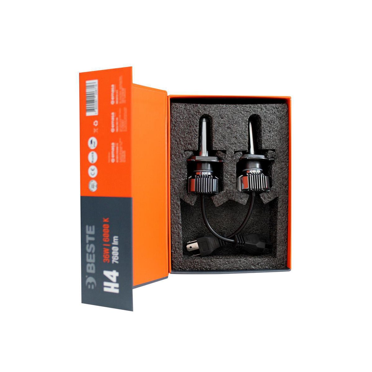 BESTE - Kit Led H4 Beste x 2und 36W 6000K P43T 7600LM 12-24V