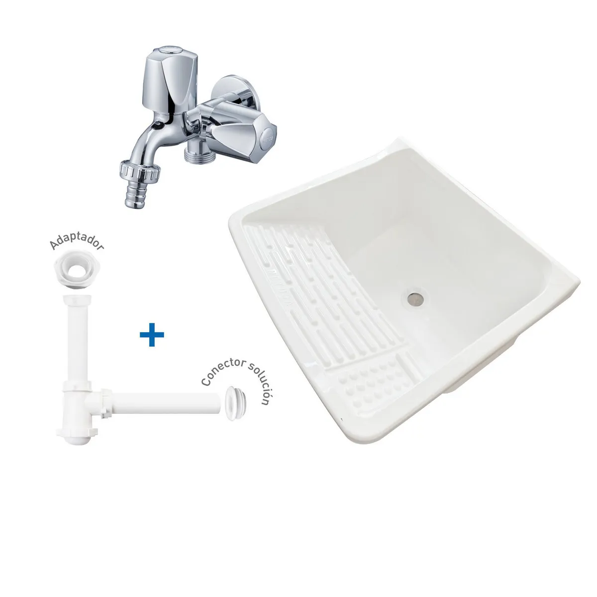 METUSA - Lavadero de Ropa + Desagüe + Llave Mágica