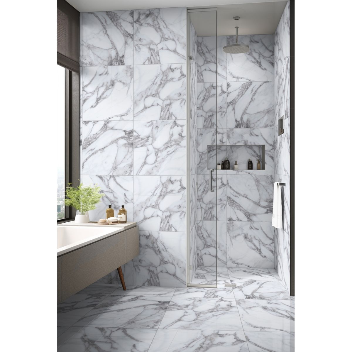 GALA - Ceramica Blanco Marmolizado Bianco Apuano 60x60cm 1.44m2