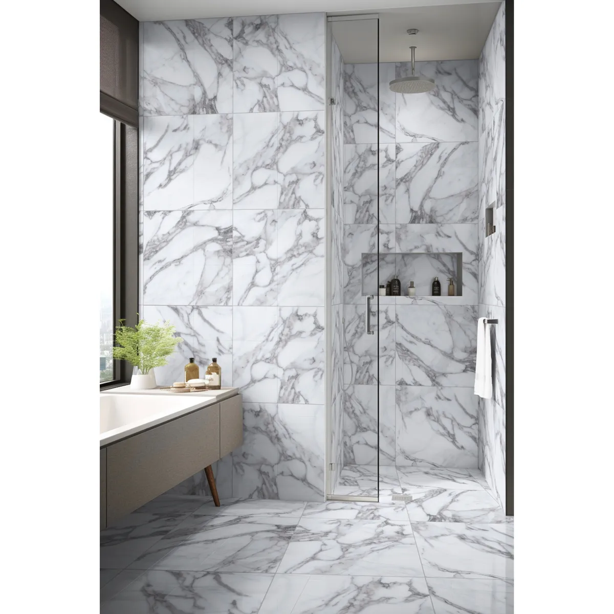 GALA - Ceramica Blanco Marmolizado Bianco Apuano 60x60cm 1.44m2