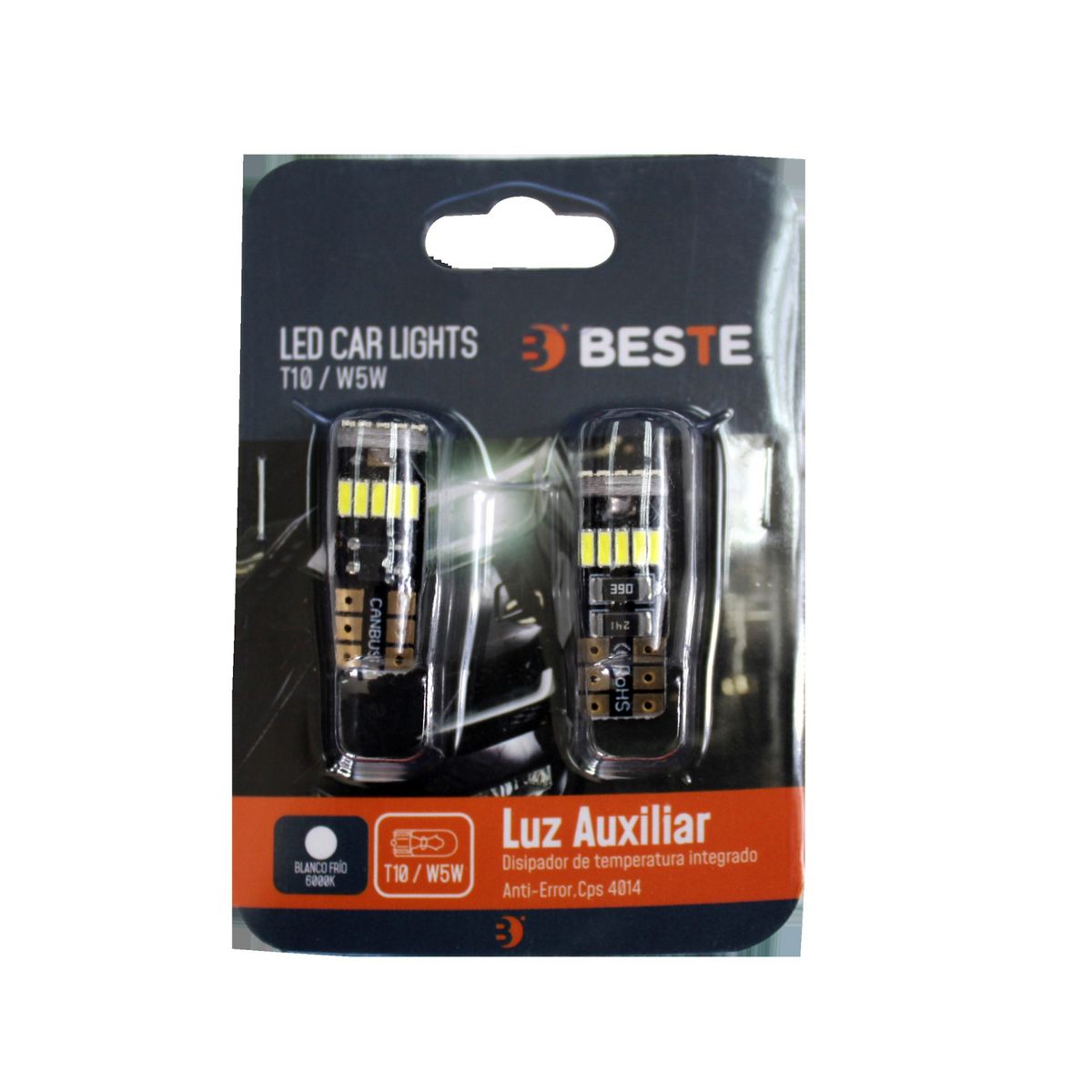 BESTE - Kit Led T10 W5W Beste x 2und 6000K W2.1X9.5D 12V