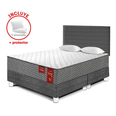 Dormitorio Nappy Pocket 20 Firme King + 2 Almohadas + Protector