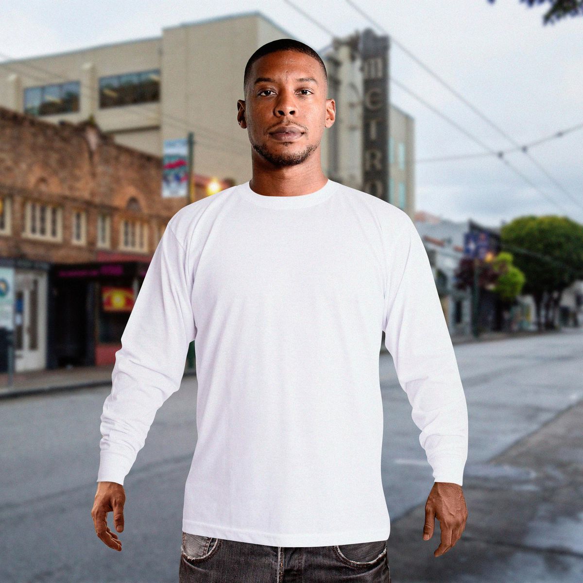  - Polo de Hombre Manga Larga Blanco