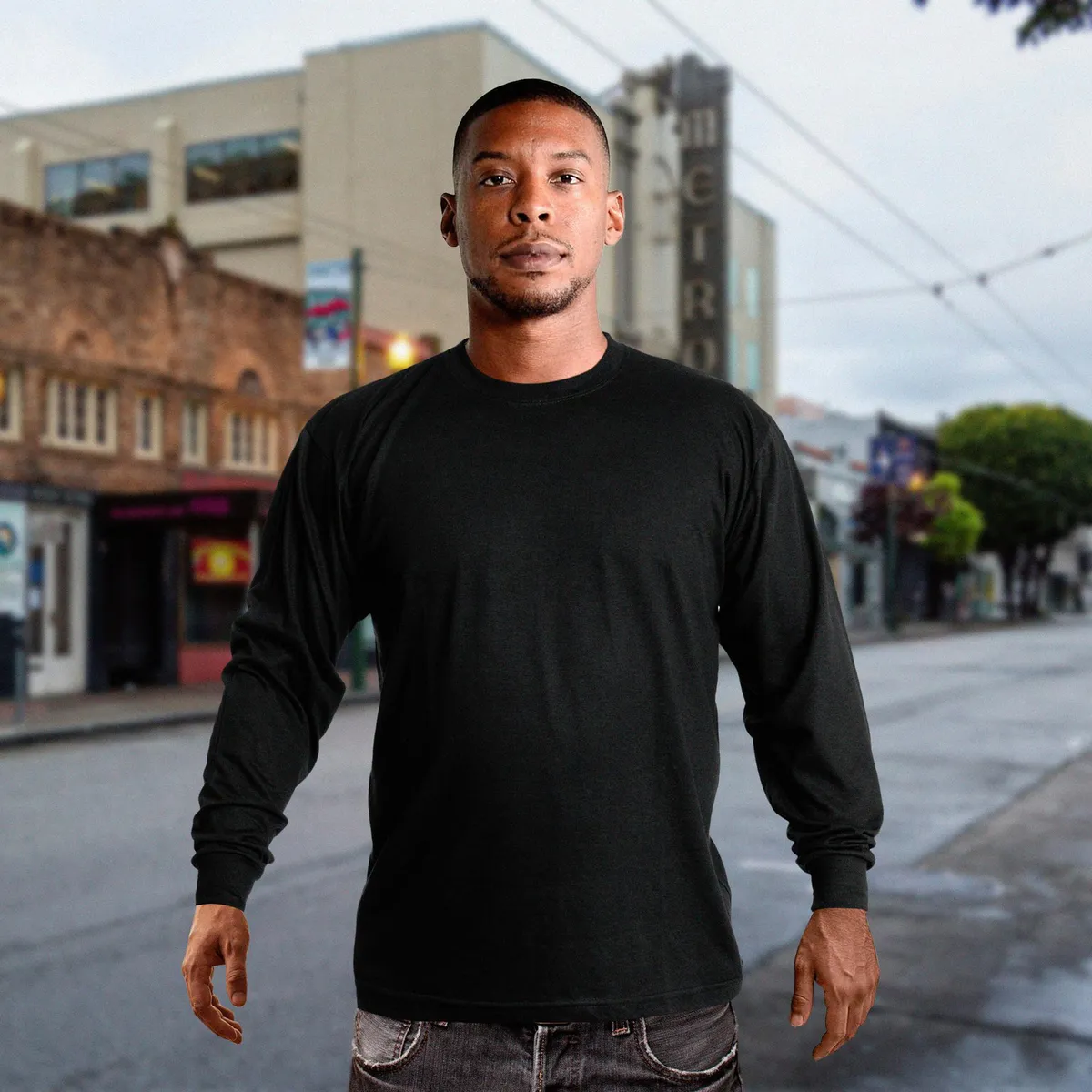  - Polo de Hombre Manga Larga Negro