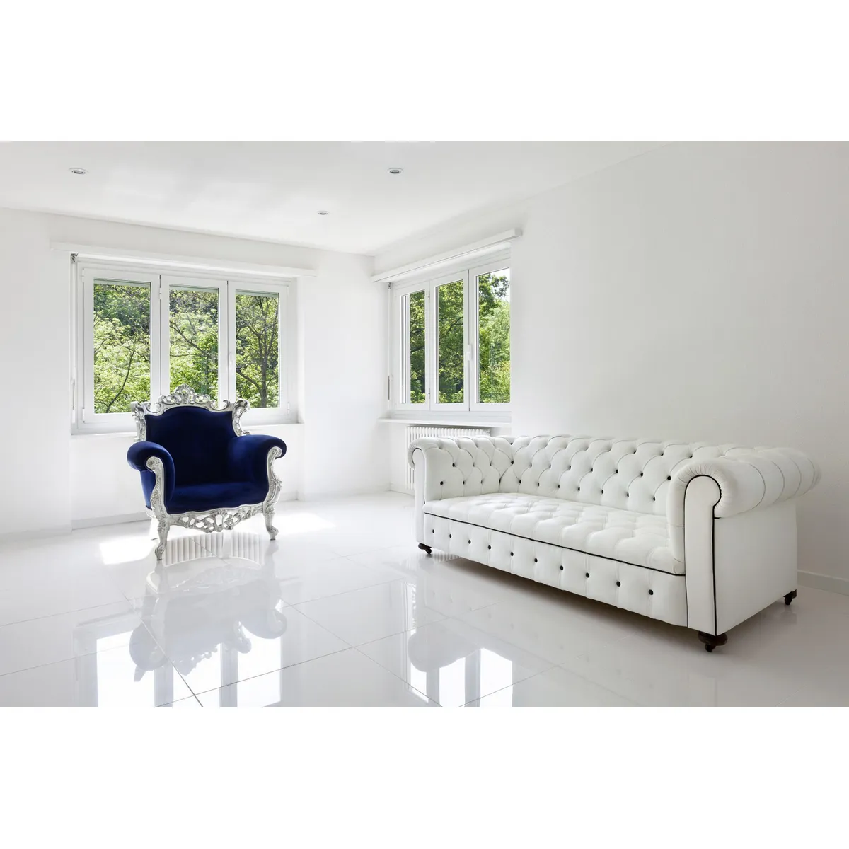 SAN LORENZO - Cerámica Blanco Liso 60X60cm 1.48m2 White Brillo