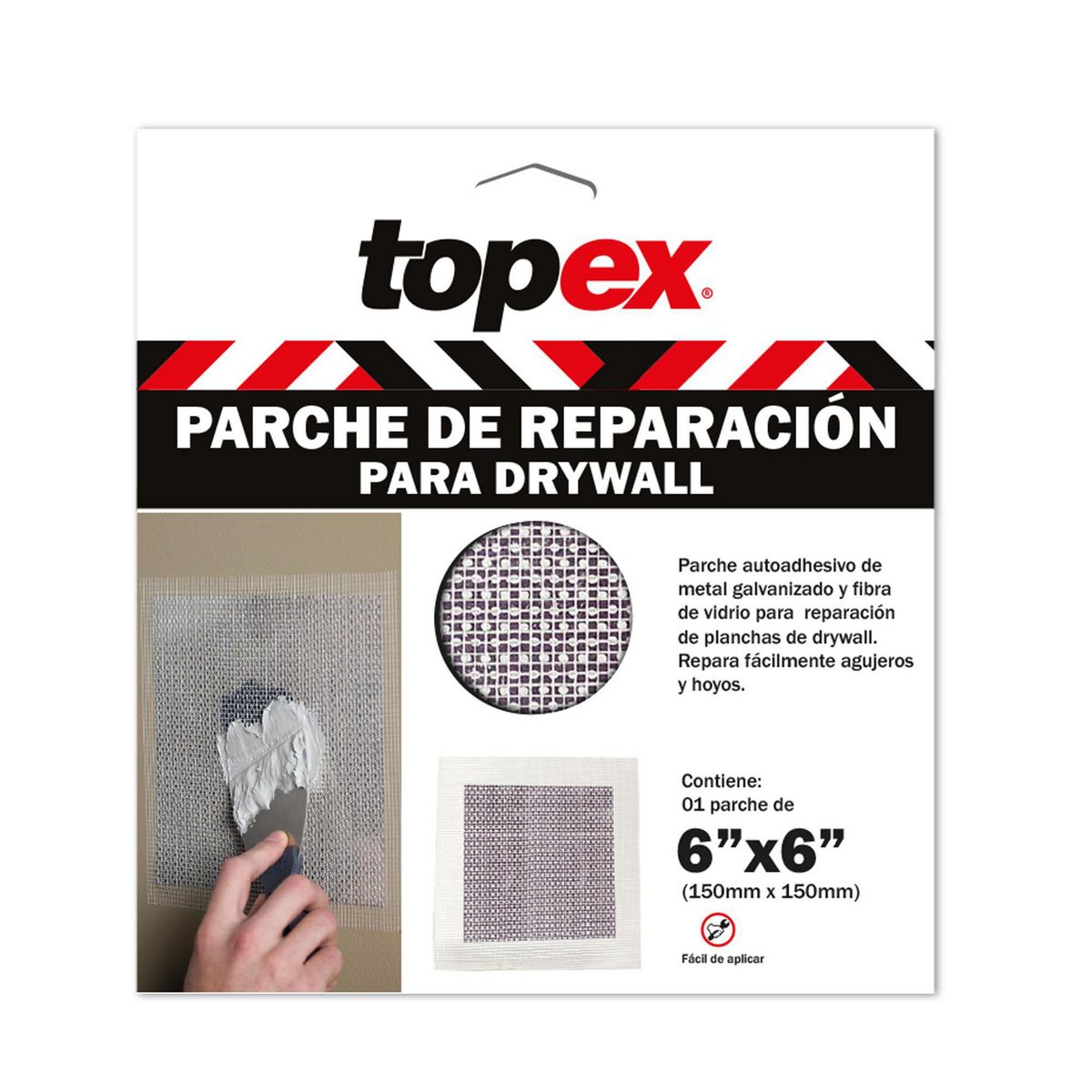 TOPEX - Parche de Reparación Drywall 6x6 Topex