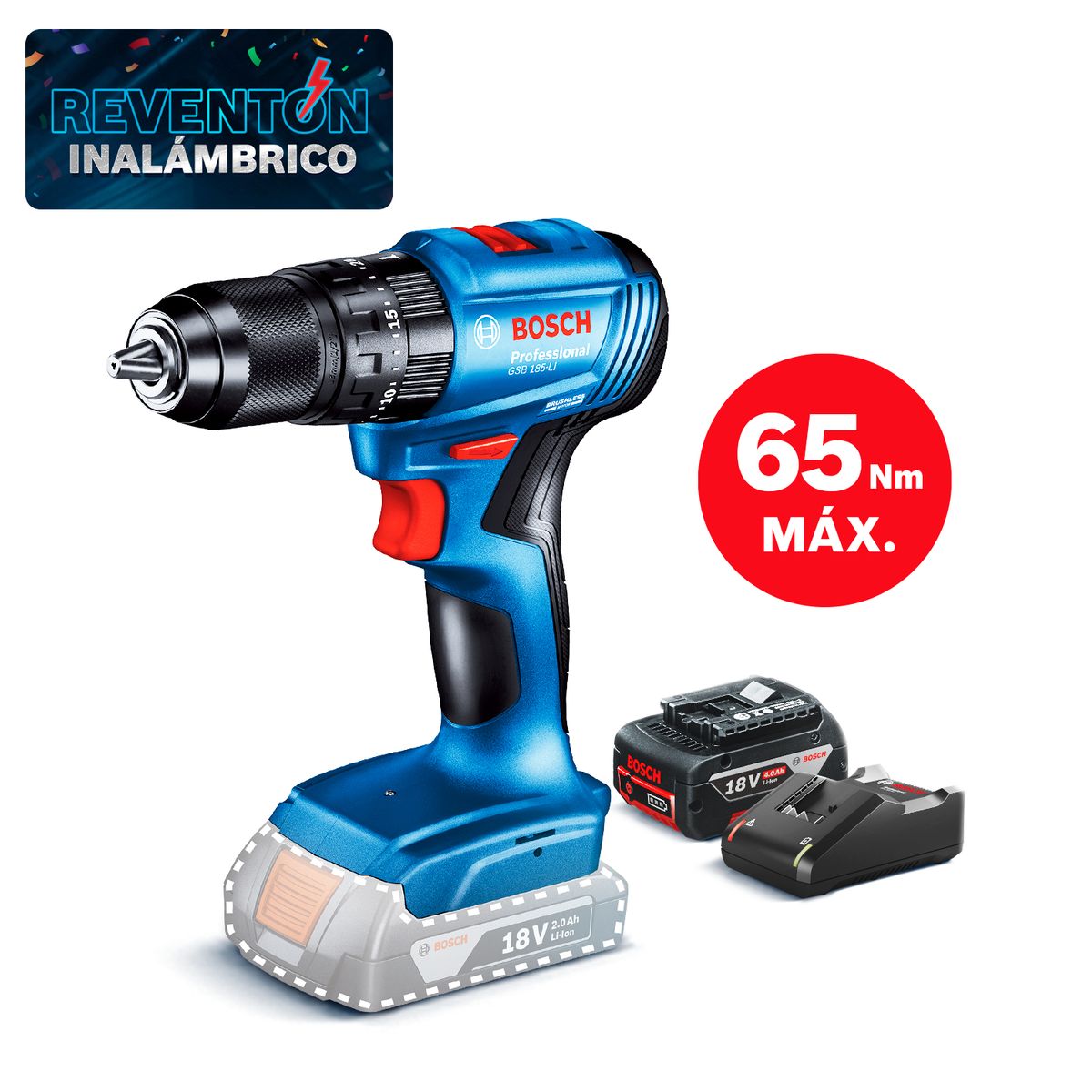 BOSCH - Taladro percutor Bosch GSB 185-LI