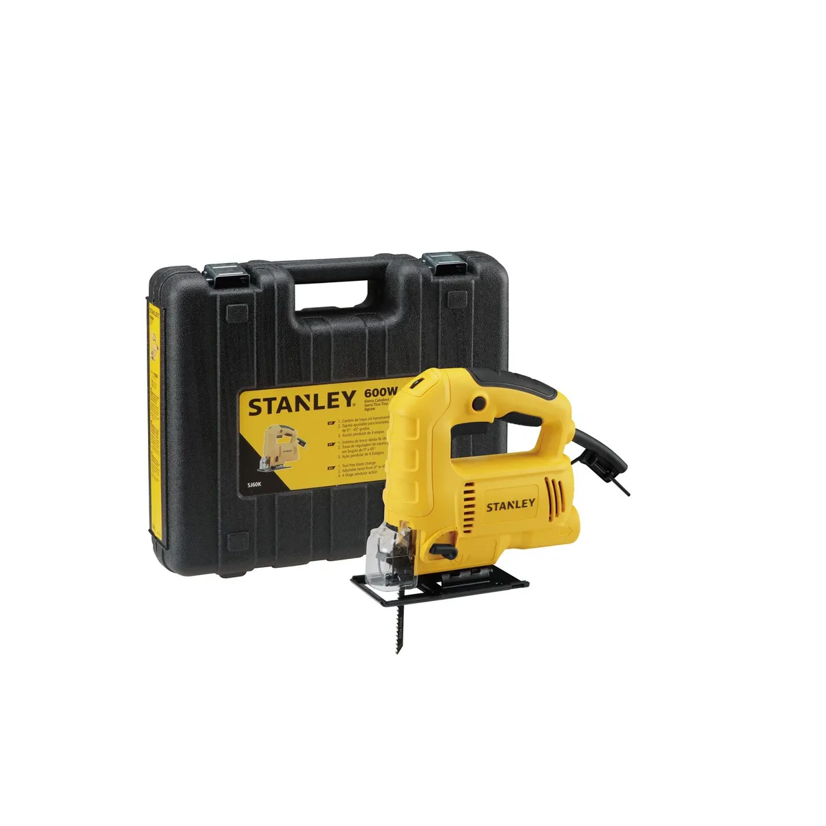 STANLEY - Kit Sierra Caladora Stanley 600W SJ60K + Lijadora Roto Orbital Eléctrica Stanley 300W SS30