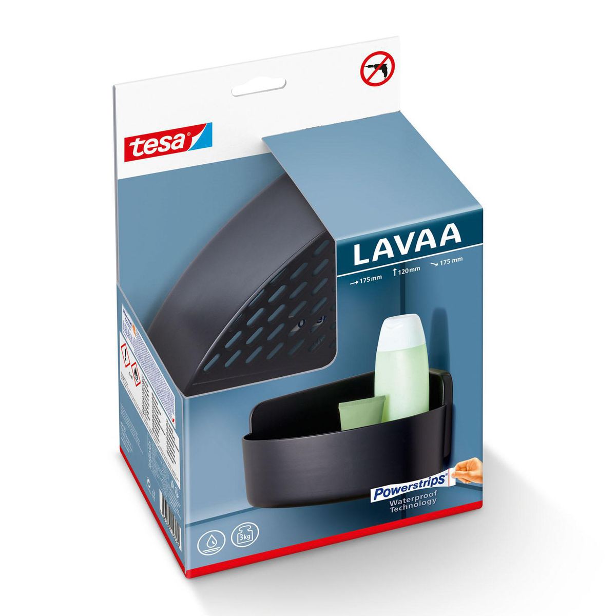 TESA - Cesta Adhesiva para ducha Rincón S 17.5x12cm