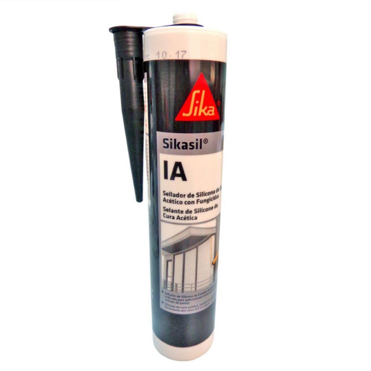SIKA - Sika Sikasil IA Negro | Sellante de silicona multiuso para vidrios y ventanas 280 ml